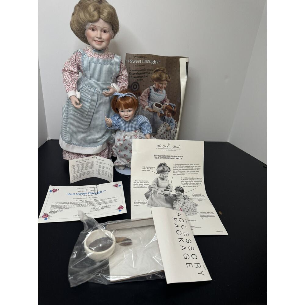 Danbury Mint Is it Sweet Enough? Porcelain Mother Daughter Dolls by Judy Belle‎